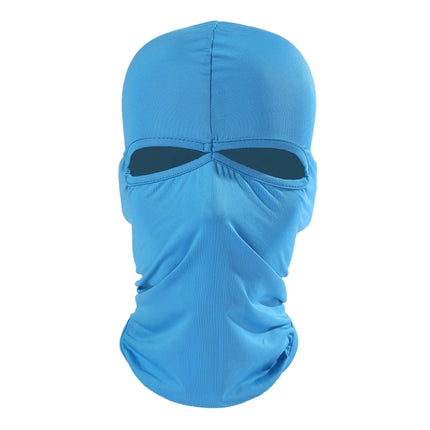 Balaclava Style Unisex Elastic Lycra Dual Holes Biking Head Mask(Blue)-garmade.com