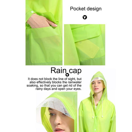 Fashion Children Lightweight EVA Transparent Frosted Raincoat Big Hat With Pocket Size: XL(Blue)-garmade.com