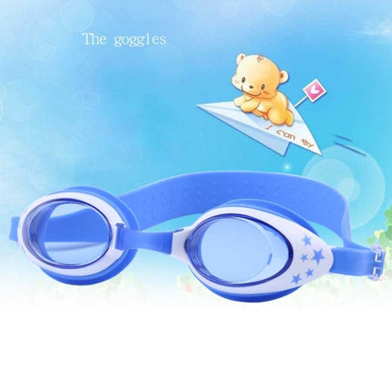 Star Pattern Anti-fog Silicone Swimming Goggles with Ear Plugs for Children(Pink)-garmade.com