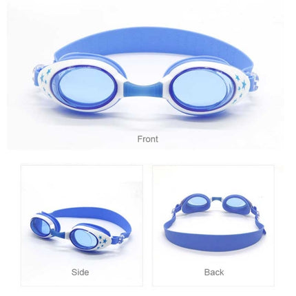 Star Pattern Anti-fog Silicone Swimming Goggles with Ear Plugs for Children(Blue)-garmade.com