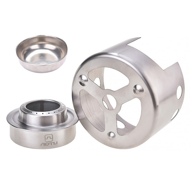 AOTU AT6387 Outdoor Portable Camping Windproof Alcohol Stove with Cover-garmade.com