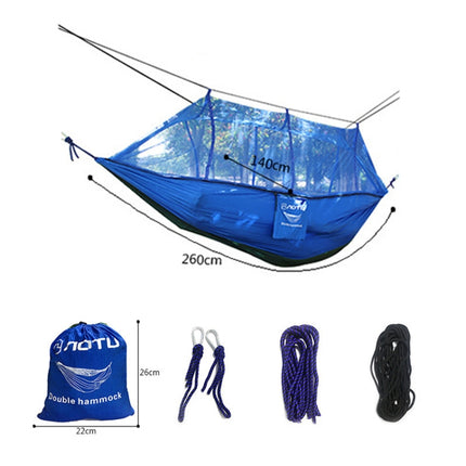 AOTU AT6730 Outdoor Camping Nylon Cloth Mosquito Repellent Hammock(Blue)-garmade.com