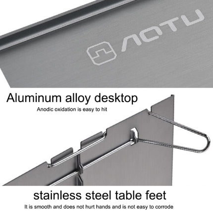 AOTU AT6759 Outdoor Ultra-light Portable Folding Small Table (Silver Grey)-garmade.com