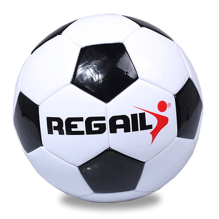 REGAIL No. 4 Explosion-proof Machine-stitched Football for Teenagers Training(Black)-garmade.com