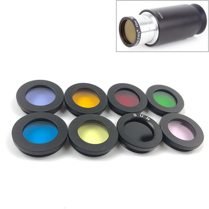 Datyson Astronomical Telescope Accessories 1.25 inch Planet Moon Nebula Filter Neutral Edition, A Set of 8 Colors-garmade.com