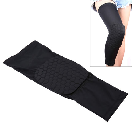 1 PC Beehive Shaped Sports Collision-resistant Lycra Elastic Knee Support Guard, Long Version, Size: L(Black)-garmade.com