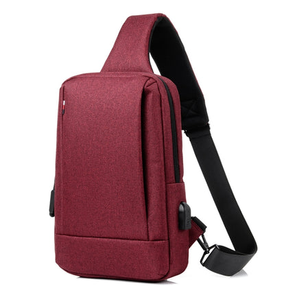 OUMANTU 903 Oxford Cloth Chest Bag Business Casual One-shoulder Crossbody Bag(Red)-garmade.com