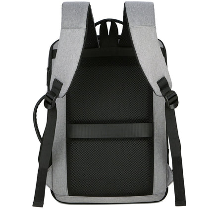 OUMANTU 1908 Large Capacity Men Laptop Backpack Business Travel Shoulders Bag with External USB Charging Port(Black)-garmade.com