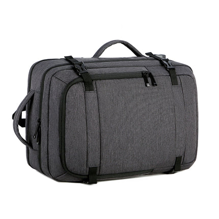 OUMANTU 1907 Large Capacity Men Laptop Backpack Business Travel Shoulders Bag with External USB Charging Port(Black)-garmade.com