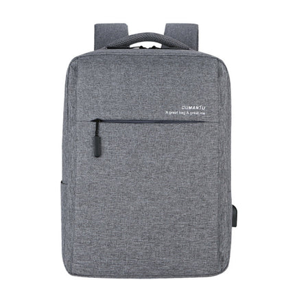 OUMANTU 9002A Business Laptop Bag Men Casual Backpack with External USB Port(Grey)-garmade.com