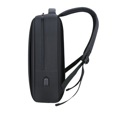 OUMANTU 9002A Business Laptop Bag Men Casual Backpack with External USB Port(Black)-garmade.com