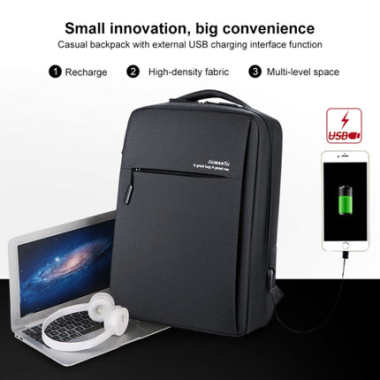 OUMANTU 9002A Business Laptop Bag Men Casual Backpack with External USB Port(Grey)-garmade.com