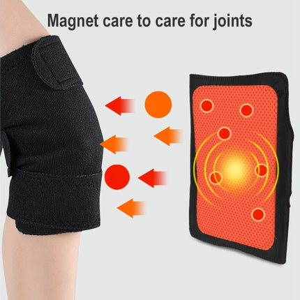 2 PCS 035 Self-heating Knee Pads Adjustable Magnetic Knee Pads (Black)-garmade.com