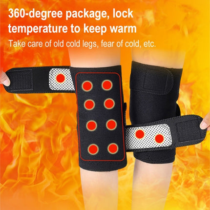 2 PCS 035 Self-heating Knee Pads Adjustable Magnetic Knee Pads (Black)-garmade.com