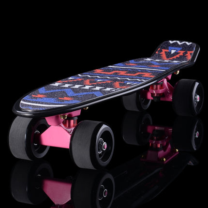Shining Fish Plate Scooter Single Tilt Four Wheel Skateboard with 72mm Grinding Wheel(Black Pink)-garmade.com