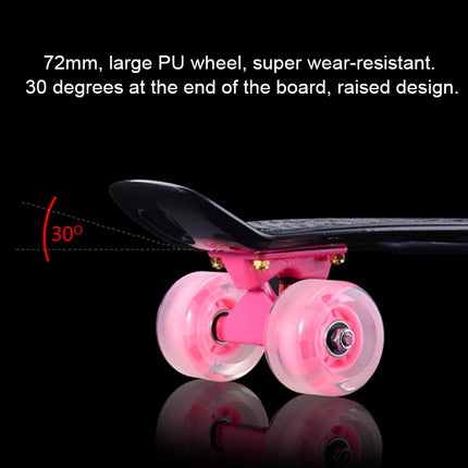 Shining Fish Plate Scooter Single Tilt Four Wheel Skateboard with 72mm Grinding Wheel(Black Red)-garmade.com