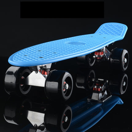 Shining Fish Plate Scooter Single Tilt Four Wheel Skateboard with 72mm Wheel(Black Blue)-garmade.com