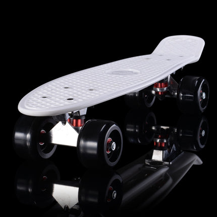 Shining Fish Plate Scooter Single Tilt Four Wheel Skateboard with 72mm Wheel(Black White)-garmade.com