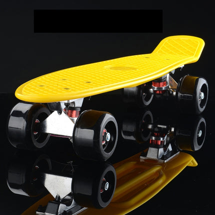Shining Fish Plate Scooter Single Tilt Four Wheel Skateboard with 72mm Wheel(Black Yellow)-garmade.com