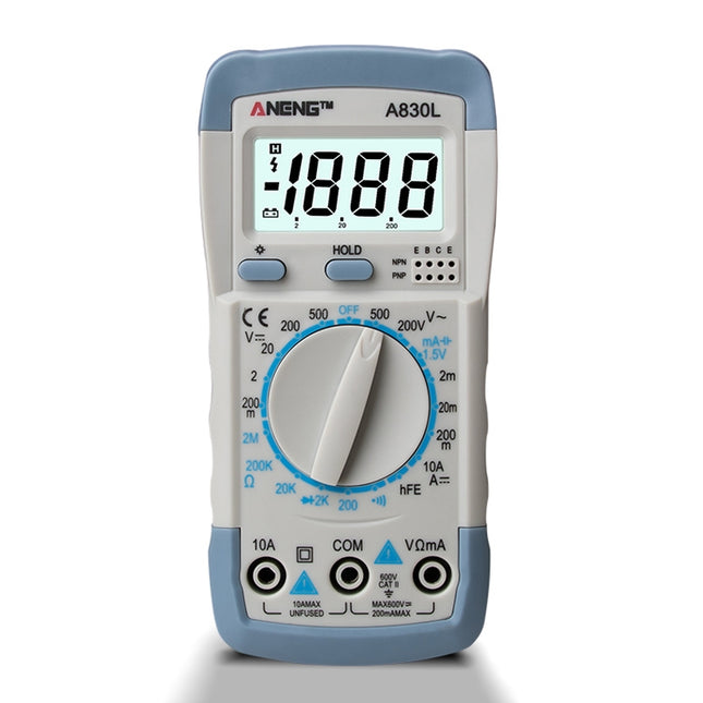 ANENG A830L Handheld Multimeter Household Electrical Instrument(White Grey)-garmade.com