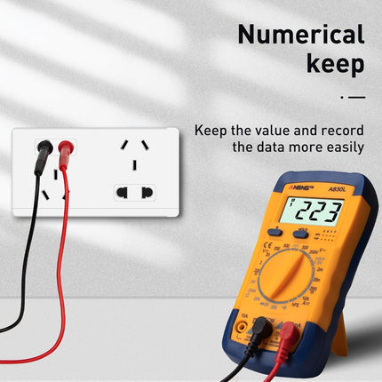 ANENG A830L Handheld Multimeter Household Electrical Instrument(Yellow Blue)-garmade.com