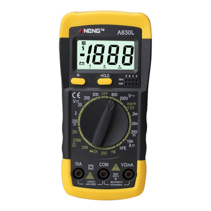 ANENG A830L Handheld Multimeter Household Electrical Instrument (Yellow Grey)-garmade.com