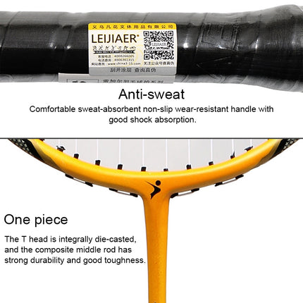 LEIJIAER 8500 Carbon Composite Badminton Racket + 2 Sweatbands Set for Adults-garmade.com