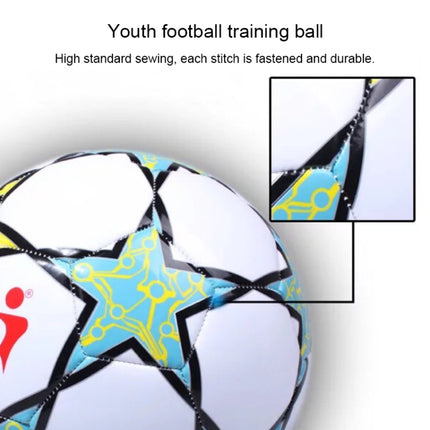 REGAIL No.5 PU Leather Machine Stitched Football for Teenagers Training(Green)-garmade.com