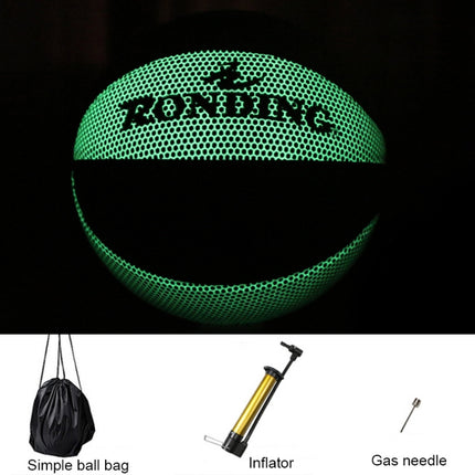 U-5191 3 in 1 No.5 Semi-luminous PU Leather Basketball + Inflator + Ball Bag Set for Children-garmade.com
