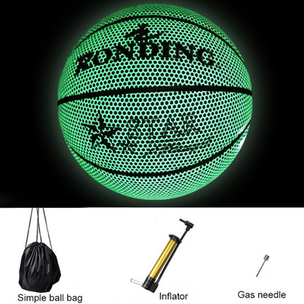 U-5108 3 in 1 No.5 Full-luminous PU Leather Basketball + Inflator + Ball Bag Set for Children-garmade.com