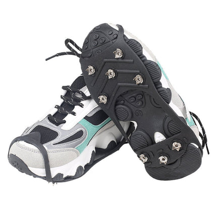 1 Pair 011 8-teeth Outdoor Snow Ice Ground Anti-slip Crampons Shoe Cover, Size:M (200-250mm)-garmade.com