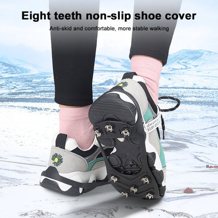 1 Pair 011 8-teeth Outdoor Snow Ice Ground Anti-slip Crampons Shoe Cover, Size:M (200-250mm)-garmade.com