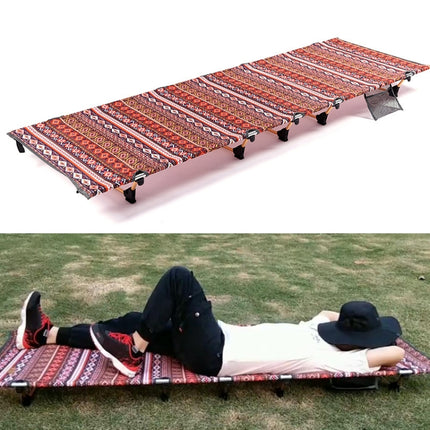 Outdoor Folding Camping Mat Single Bed Portable Aluminium Alloy Sleeping Bed, Size: 180x61x14cm (Red)-garmade.com