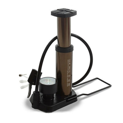 HONOR 1845D Portable Bicycle High Pressure Inflatable Cylinder Pedal Pump with Barometer-garmade.com