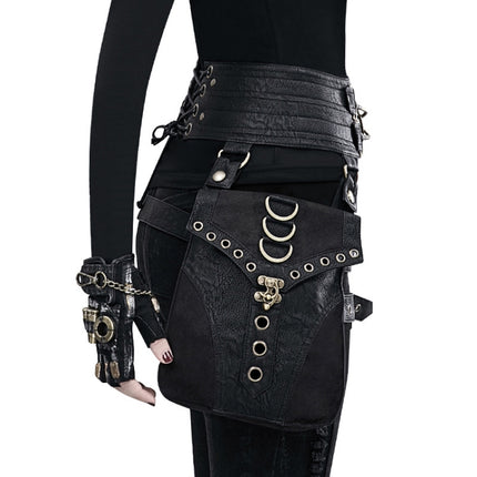 FBG003BK Ladies PU Leather Waist Bag, Size: 23 x 19.5cm, Strap Length: 130cm-garmade.com