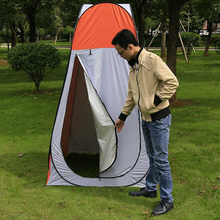 Clothes Changing Bathing Tent with Window, Single, Size: 190x120x120cm (Orange)-garmade.com