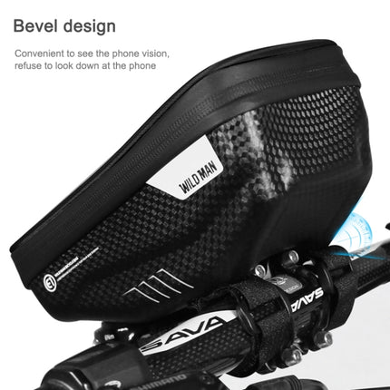 WILD MAN E1 Waterproof Front Bag MTB Mobile Phone Sets Bicycle Tube Bag Riding Accessories (Black)-garmade.com