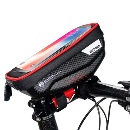 WILD MAN E1 Waterproof Front Bag MTB Mobile Phone Sets Bicycle Tube Bag Riding Accessories(Red)-garmade.com