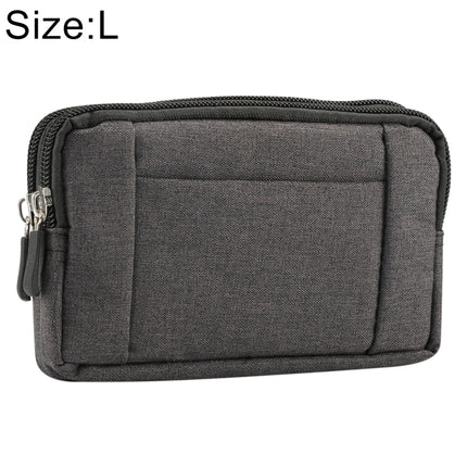 Sports Denim Universal Phone Bag Waist Bag for 5.5~6.3 inch Smartphones, Size: L (Black)-garmade.com