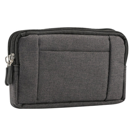Sports Denim Universal Phone Bag Waist Bag for 5.5~6.3 inch Smartphones, Size: L (Black)-garmade.com