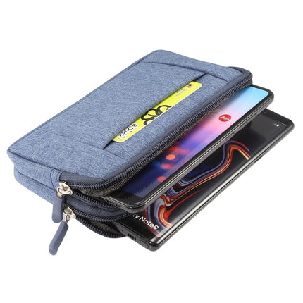Sports Denim Universal Phone Bag Waist Bag for 5.5~6.3 inch Smartphones, Size: L (Blue)-garmade.com