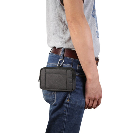 Sports Denim Universal Phone Bag Waist Bag for 6.4~6.5 inch Smartphones, Size: XL (Black)-garmade.com