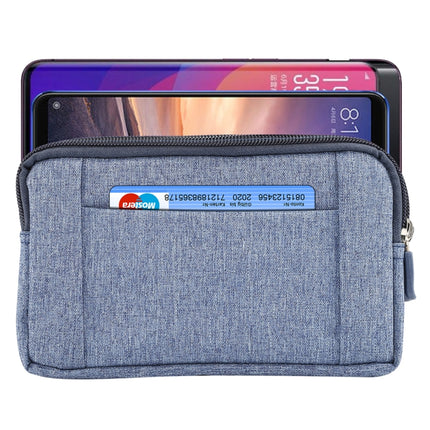 Sports Denim Universal Phone Bag Waist Bag for 6.4~6.5 inch Smartphones, Size: XL (Blue)-garmade.com