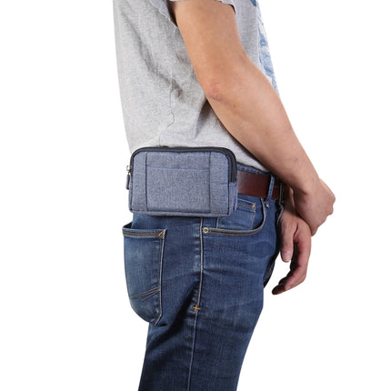Sports Denim Universal Phone Bag Waist Bag for 6.4~6.5 inch Smartphones, Size: XL (Blue)-garmade.com