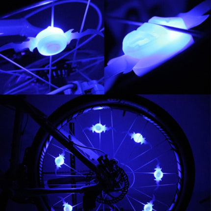 2 PCS Bicycle Wheels Willow Spoke Lights Decoration Colorful LED Night Riding Light (Blue Light)-garmade.com