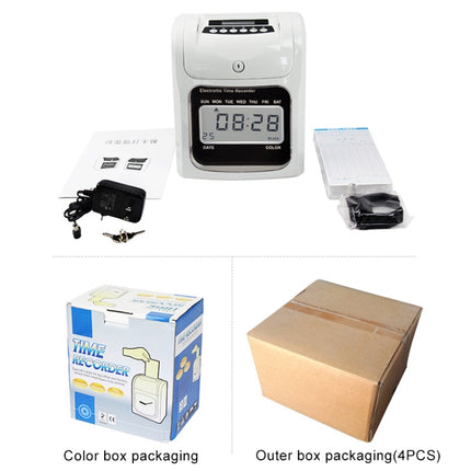 LCD Screen Electronic Time Clock Paper Card English Attendance Machine Punch Machine, Support Music Bell-garmade.com