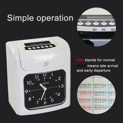Electronic Time Clock Paper Card English Attendance Machine Punch Machine, Support Music Bell-garmade.com