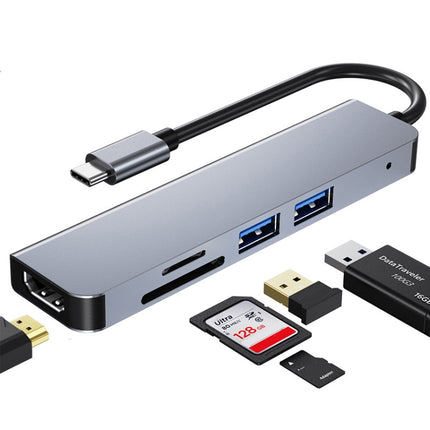 5 in 1 USB-C / Type-C to 4K HDMI + SD / TF Card Slot + USB 2.0 + USB 3.0 Multifunctional Docking Station HUB-garmade.com