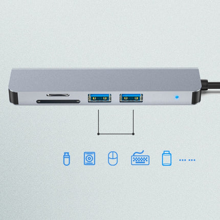 5 in 1 USB-C / Type-C to 4K HDMI + SD / TF Card Slot + USB 2.0 + USB 3.0 Multifunctional Docking Station HUB-garmade.com