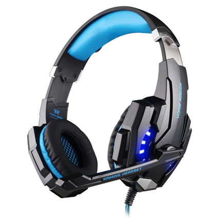 KOTION EACH G9000 3.5mm Game Gaming Headphone Headset Earphone Headband with Microphone LED Light (Black Blue)-garmade.com